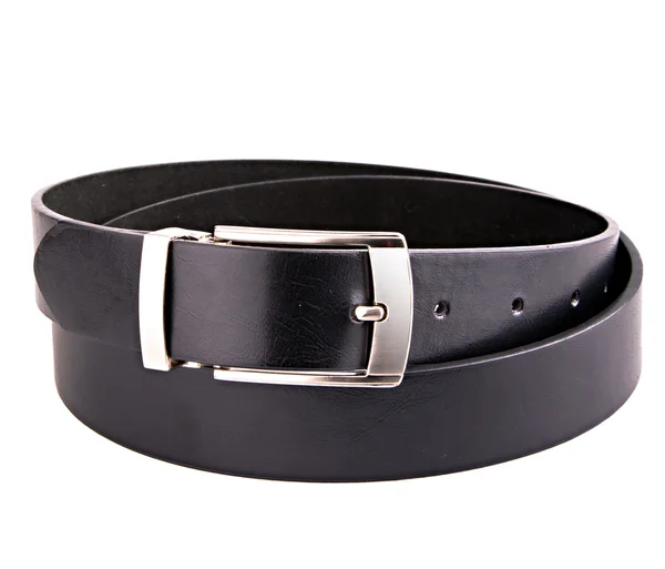 Male black leather belt — Stock Photo, Image