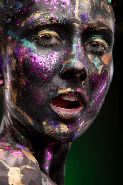 Woman with creative face art — Stock Photo, Image