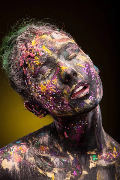 Woman with creative face art — Stock Photo, Image