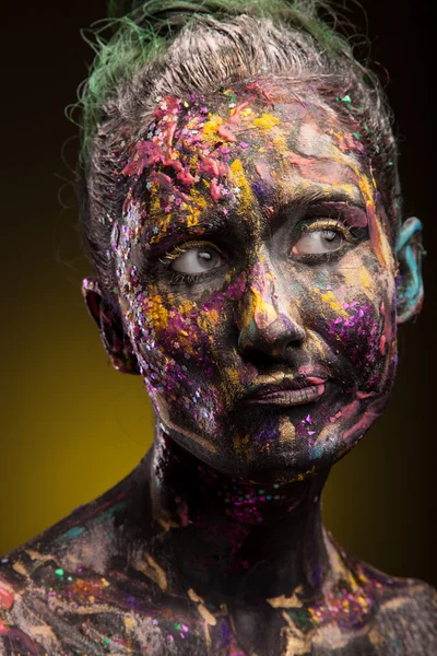 Woman with creative face art — Stock Photo, Image