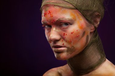 renk yüz sanat ile kız