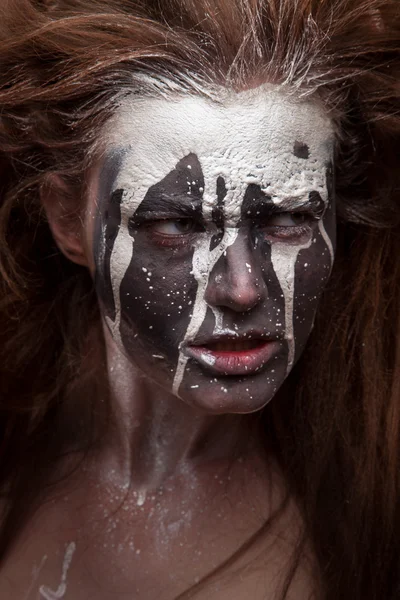 Woman portrait with face art — Stock Photo, Image