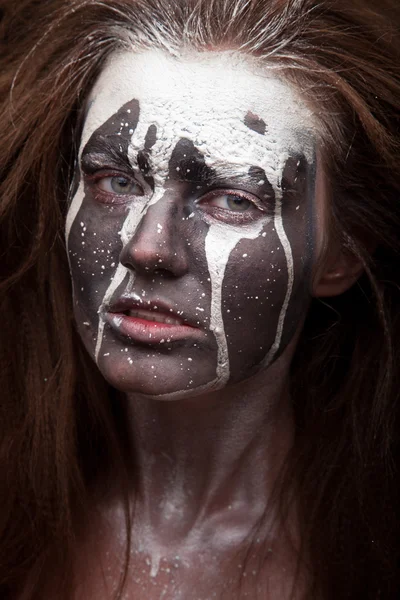 Retrato de mujer con arte facial —  Fotos de Stock