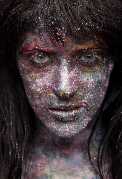 Color female face art — Stock Photo, Image