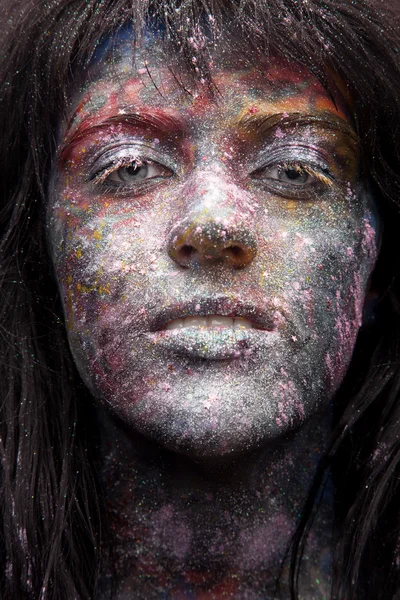 Color female face art — Stock Photo, Image