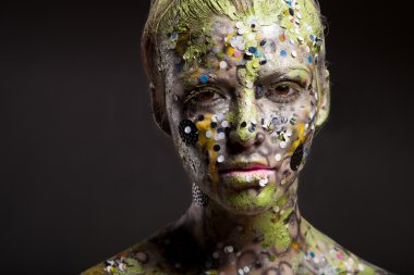 Moda kadın renk yüz sanat