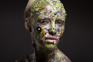 Moda kadın renk yüz sanat