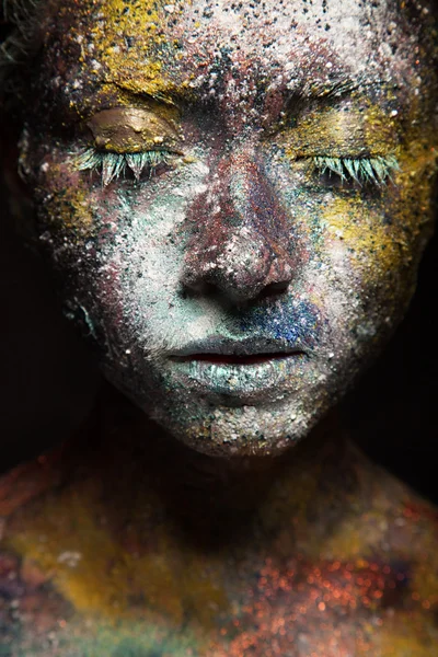 Mulher com pintura incomum make-up — Fotografia de Stock