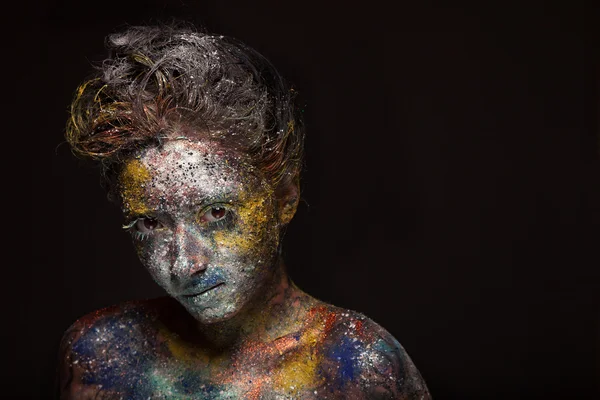 Mujer con maquillaje de pintura inusual —  Fotos de Stock