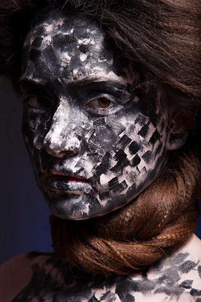 Woman black face art — Stock Photo, Image