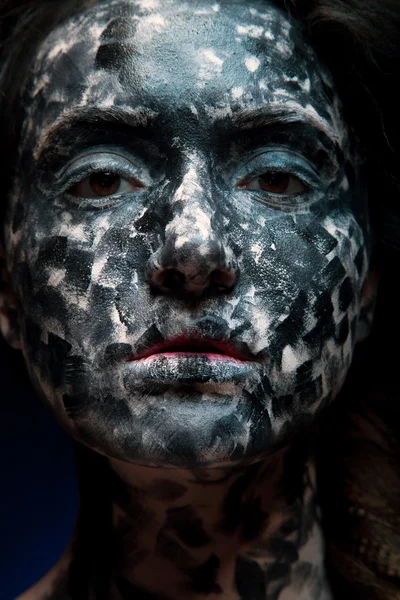 Woman black face art — Stock Photo, Image