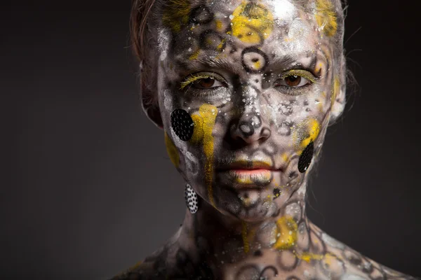 Vrouw kleur gezicht kunst — Stockfoto