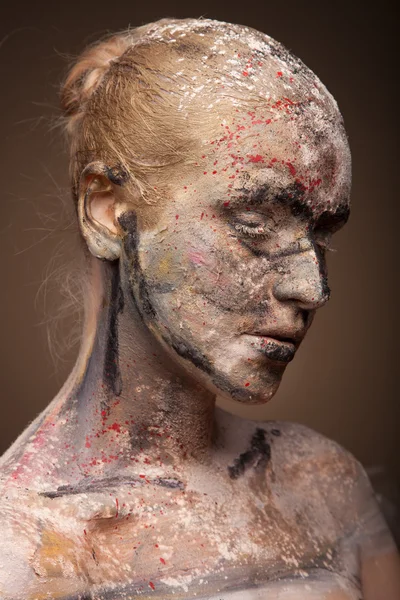 Mulher com arte facial — Fotografia de Stock