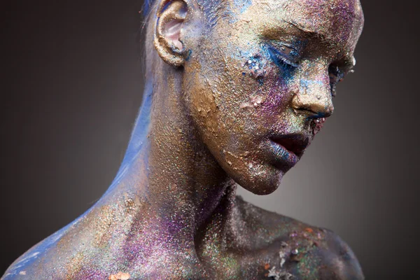 Mujer con maquillaje de pintura inusual —  Fotos de Stock