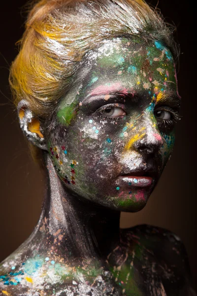 Woman with face art — Stock Photo, Image