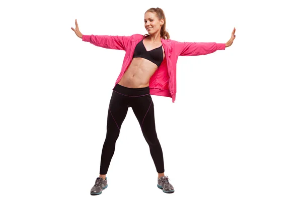 Fitness girl doing exercise — Stock Photo, Image