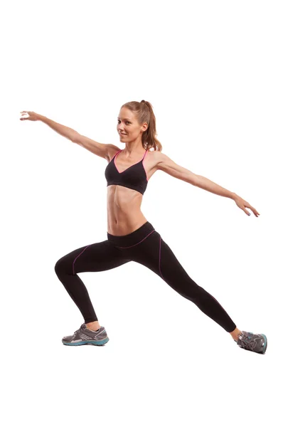 Chica haciendo ejercicio de estiramiento de yoga —  Fotos de Stock