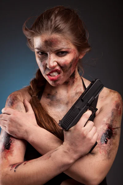 Strong female killer — Stock Photo, Image