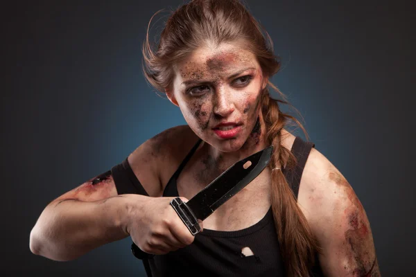 Strong female killer — Stock Photo, Image