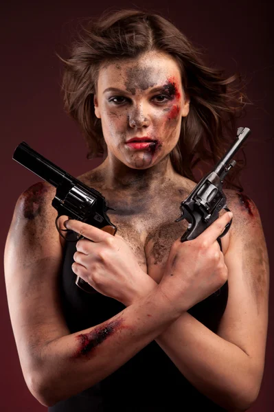Assassino fêmea forte — Fotografia de Stock
