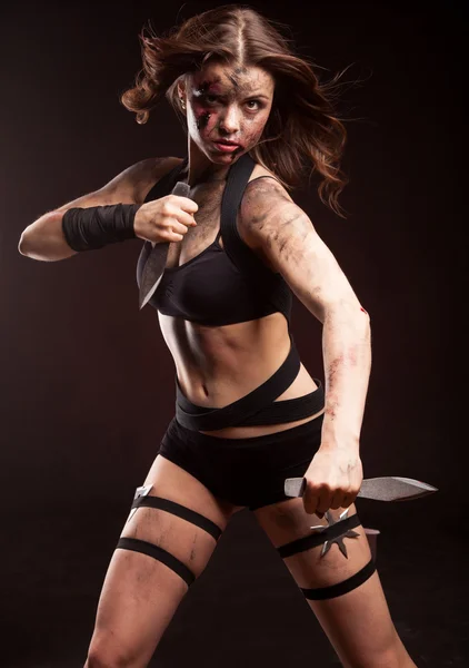 Strong female killer — Stock Photo, Image