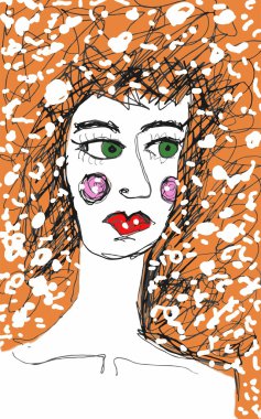 Soyut güzel kız portre