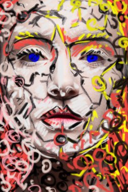 güzel karikatür kadın yüzü