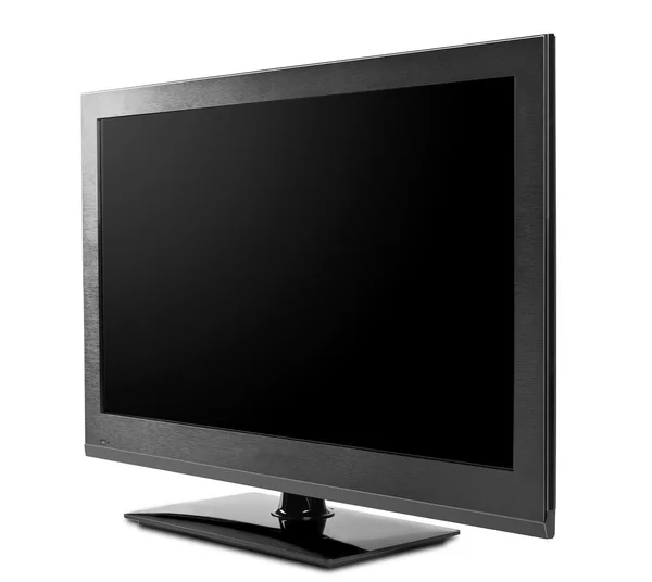 Tv con display nero isolato — Foto Stock