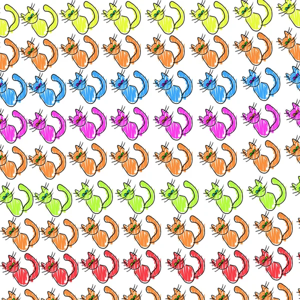 Colorful cats pattern — Stock Photo, Image