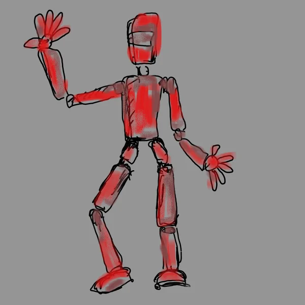 漫画踊るロボット — ストック写真