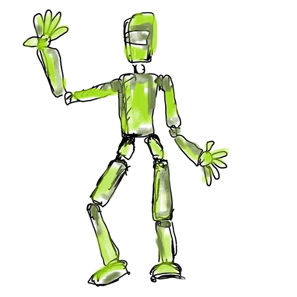 Robot de baile de dibujos animados — Foto de Stock