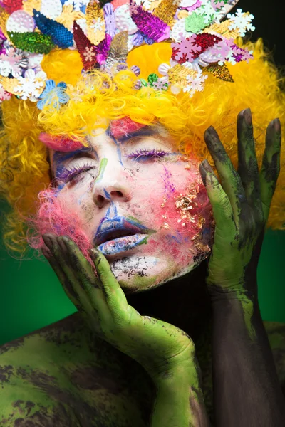 Sarı peruk şehvetli kadın — Stok fotoğraf