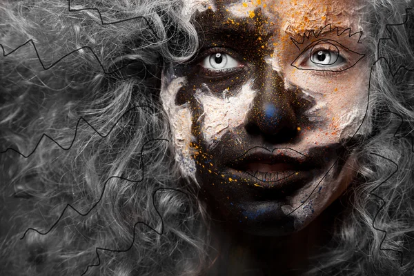 Woman with face art — Stock Photo, Image