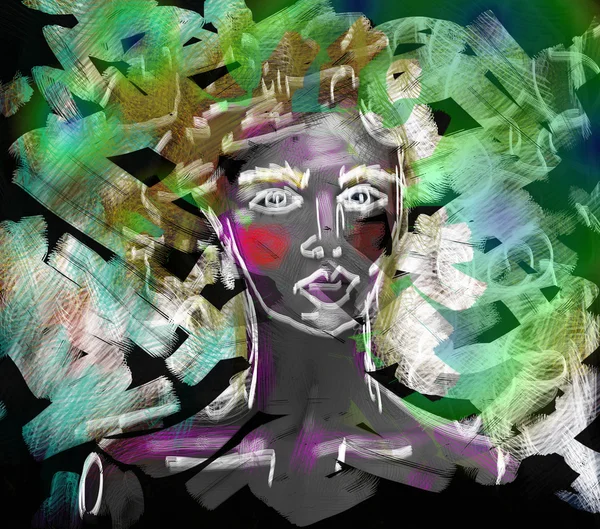 Digital illustration of woman face — Stock Fotó