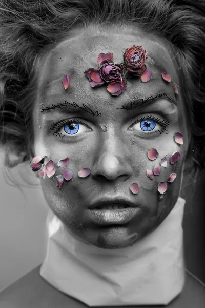Nő a baba kék szeme — Stock Fotó