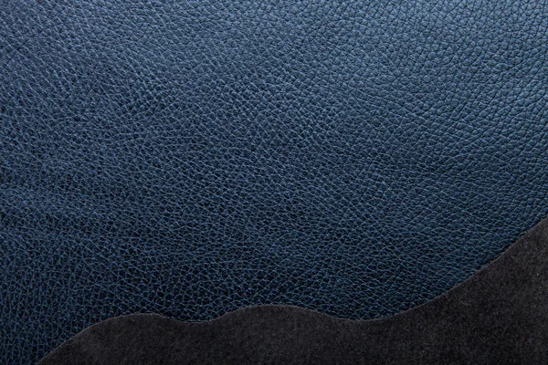 Blue leather texture for background with space for simple text — Stock Photo, Image