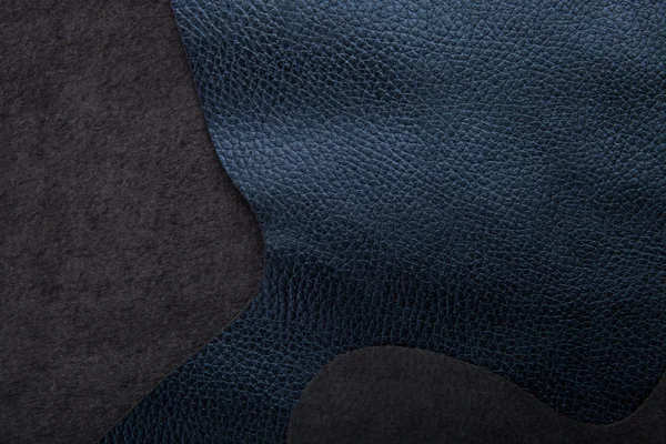 Blauw leder texture voor achtergrond met ruimte voor eenvoudige tekst — Stockfoto