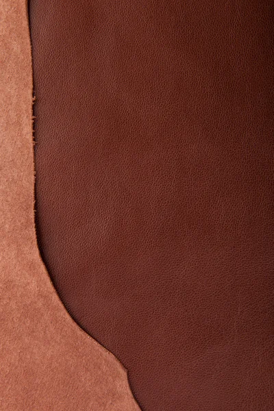 Brown tanned leather texture closeup — Stock Photo, Image