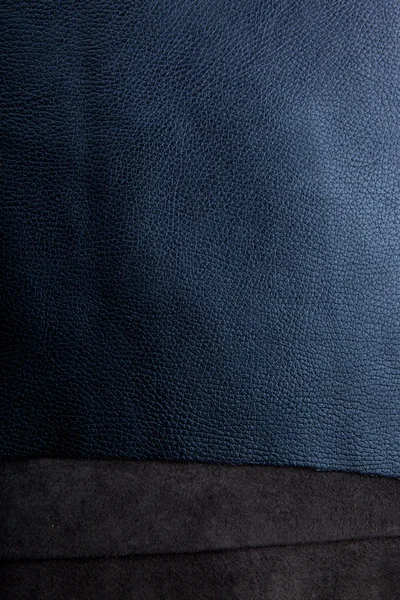 Blauw leder texture voor achtergrond met ruimte voor eenvoudige tekst — Stockfoto