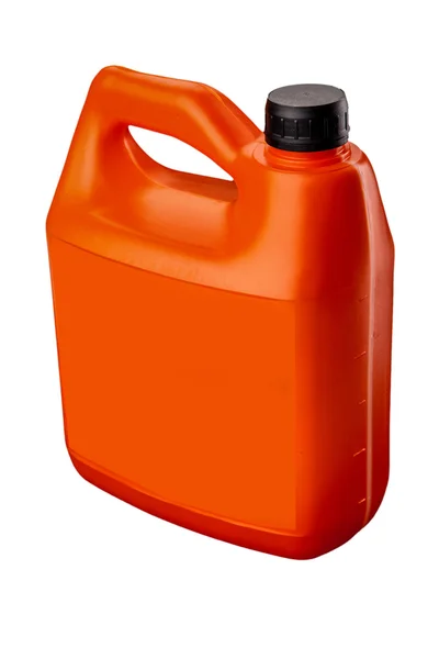 Plastic jerrycan geïsoleerd op witte achtergrond. — Stockfoto