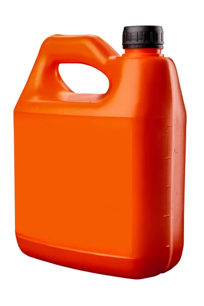 Plastic jerrycan geïsoleerd op witte achtergrond. — Stockfoto