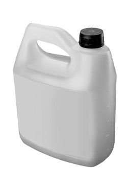 Beyaz arkaplanda izole edilmiş plastik bidon.