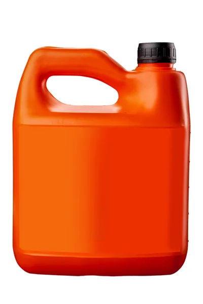 Plastic jerrycan geïsoleerd op witte achtergrond. — Stockfoto