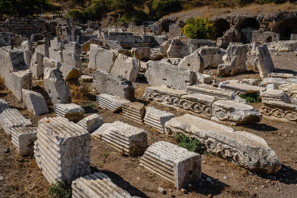 Ruiner Den Antika Grekiska Staden Efesus Eller Efes Vid Kusten — Stockfoto