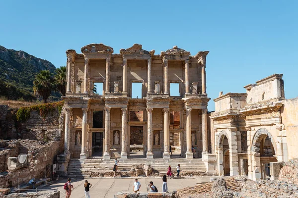 Ephesus Taki Celsus Kütüphanesi Türkiye Iyi Çekim — Stok fotoğraf