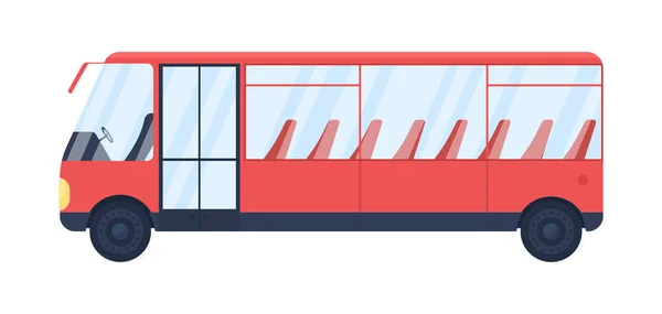 Röd tom buss platt färg vektor objekt — Stock vektor