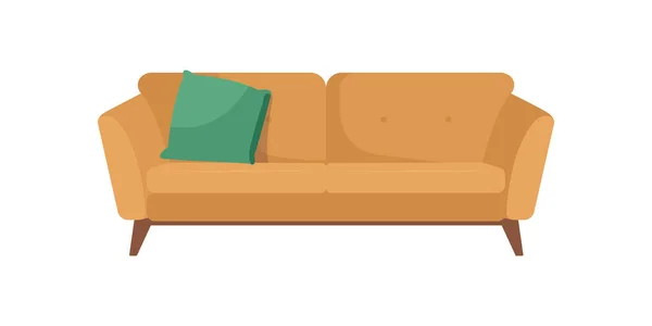 Contemporary couch flat color vector object — Stock Vector