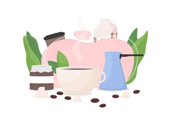 Kawiarnia płaska koncepcja wektor ilustracja — Wektor stockowy