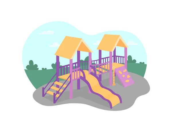 Aire Libre Playground Vector Web Banner Cartel Parque Para Recreación — Archivo Imágenes Vectoriales