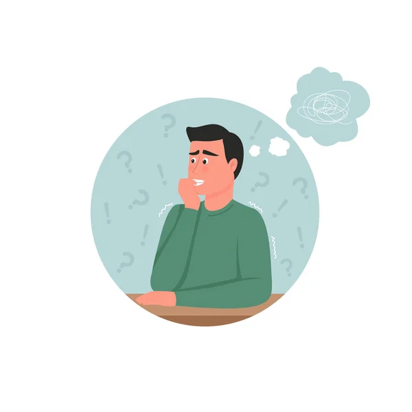 Stress Anxiety Vector Web Banner Poster Panicked Face Frustration Depression — Stok Vektör